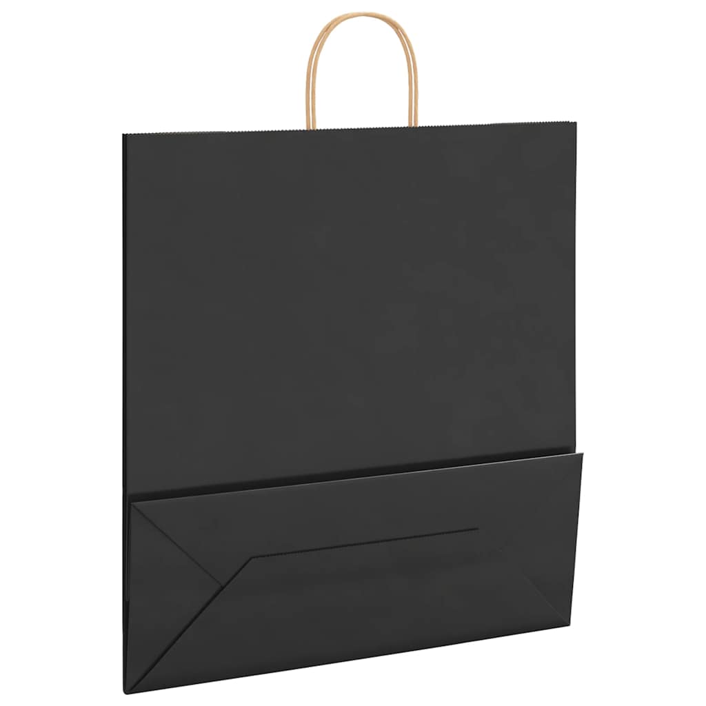 vidaXL Torby papierowe 250 szt. z uchwytami Czarne 45x17x48 cm
