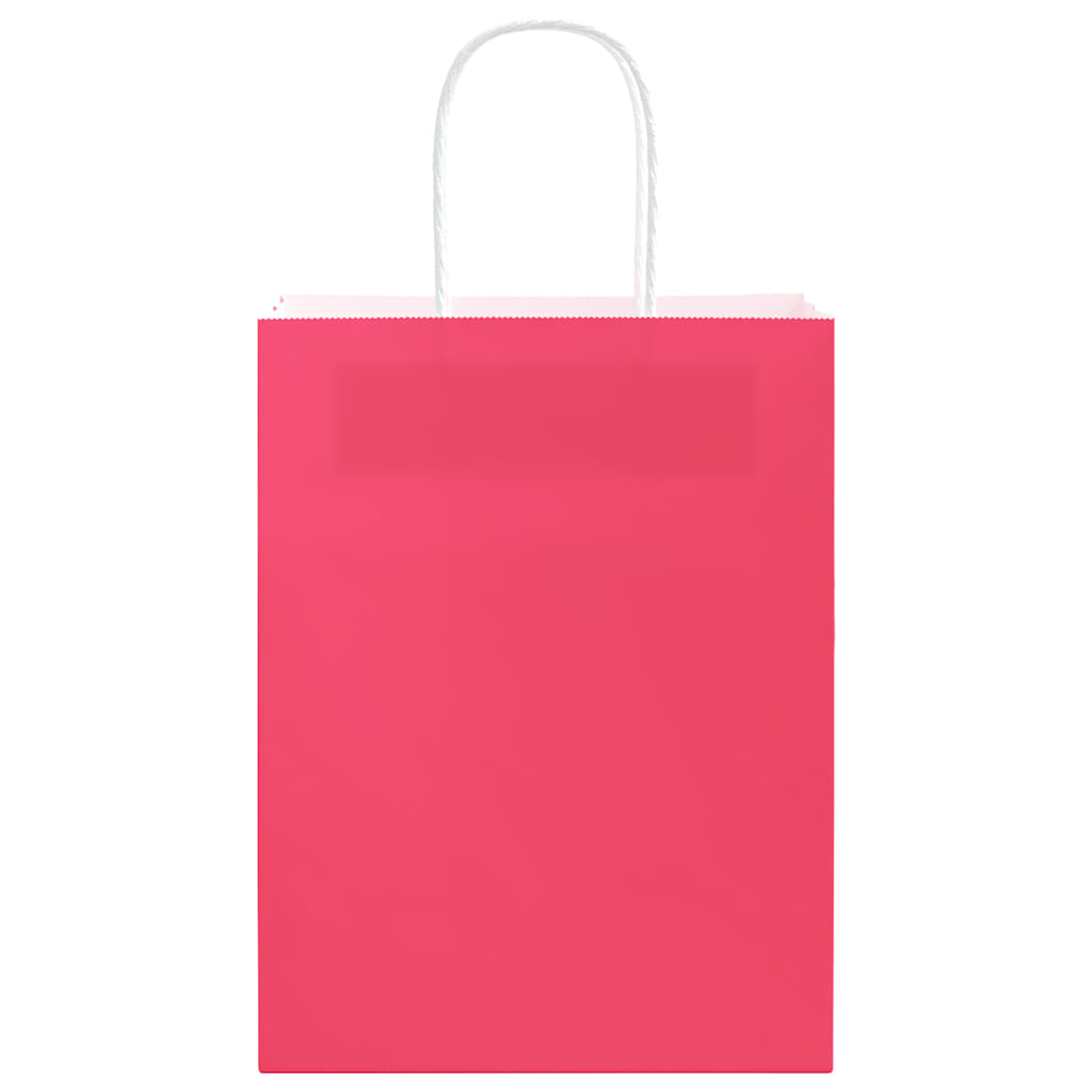 vidaXL Torby papierowe 50 szt. z uchwytami Różowe 21x11x28 cm
