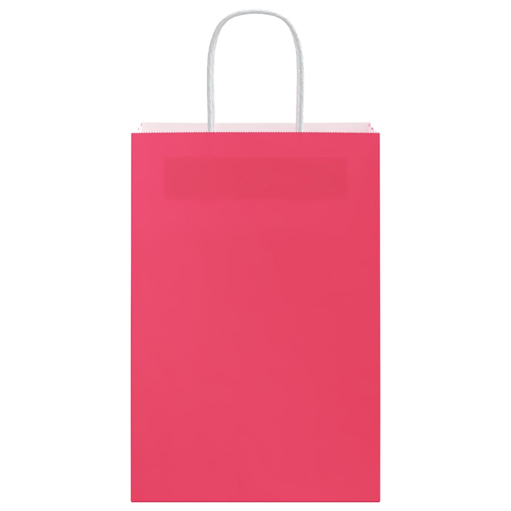vidaXL Torby papierowe 50 szt. z uchwytami różowe 21x11x31 cm