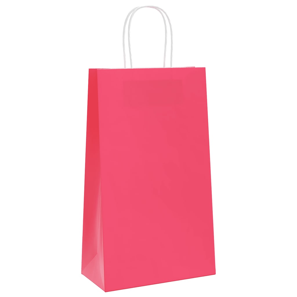 vidaXL Torby papierowe 50 szt. z uchwytami Różowe 21x11x36 cm