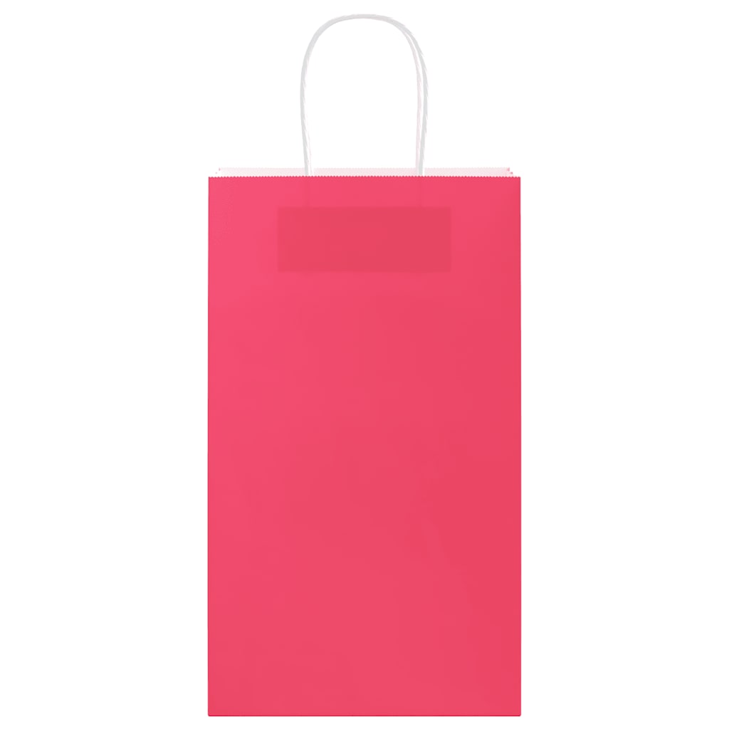 vidaXL Torby papierowe 50 szt. z uchwytami Różowe 21x11x36 cm