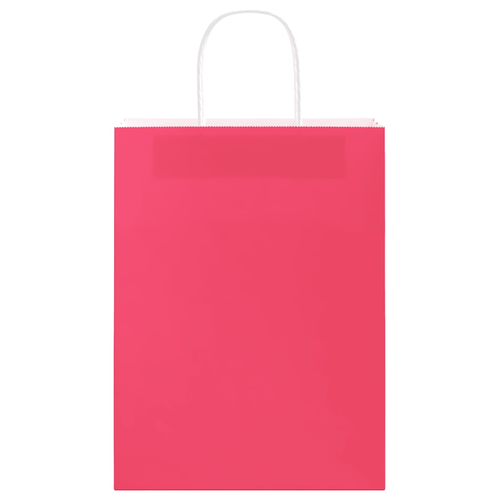 vidaXL Torby papierowe 50 szt. z uchwytami Różowe 26x12x35 cm
