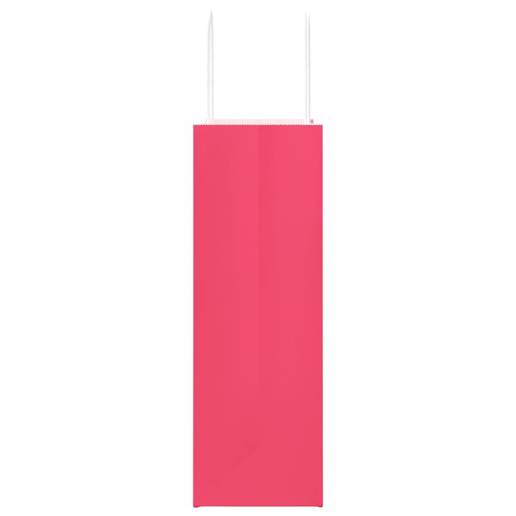 vidaXL Torby papierowe 50 szt. z uchwytami Różowe 26x12x35 cm