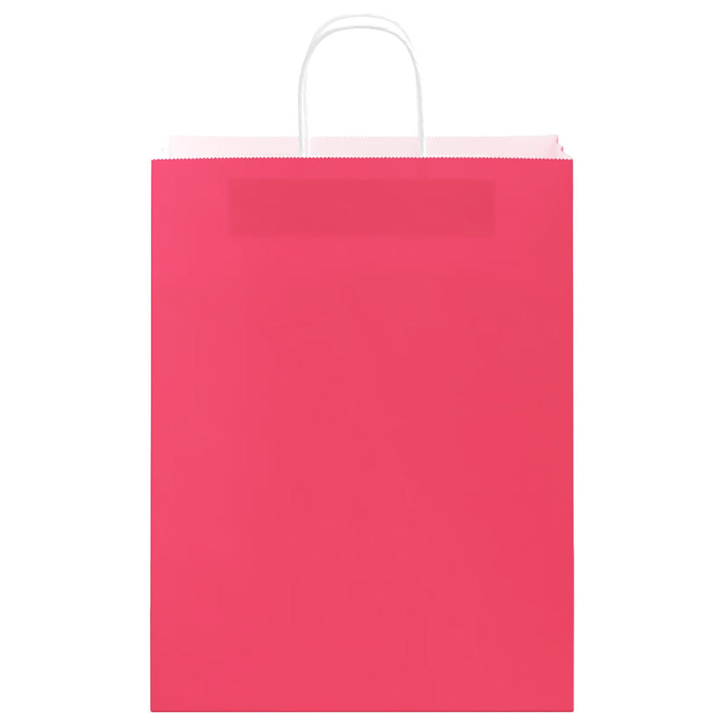 vidaXL Torby papierowe 50 szt. z uchwytami różowe 32x12x42 cm