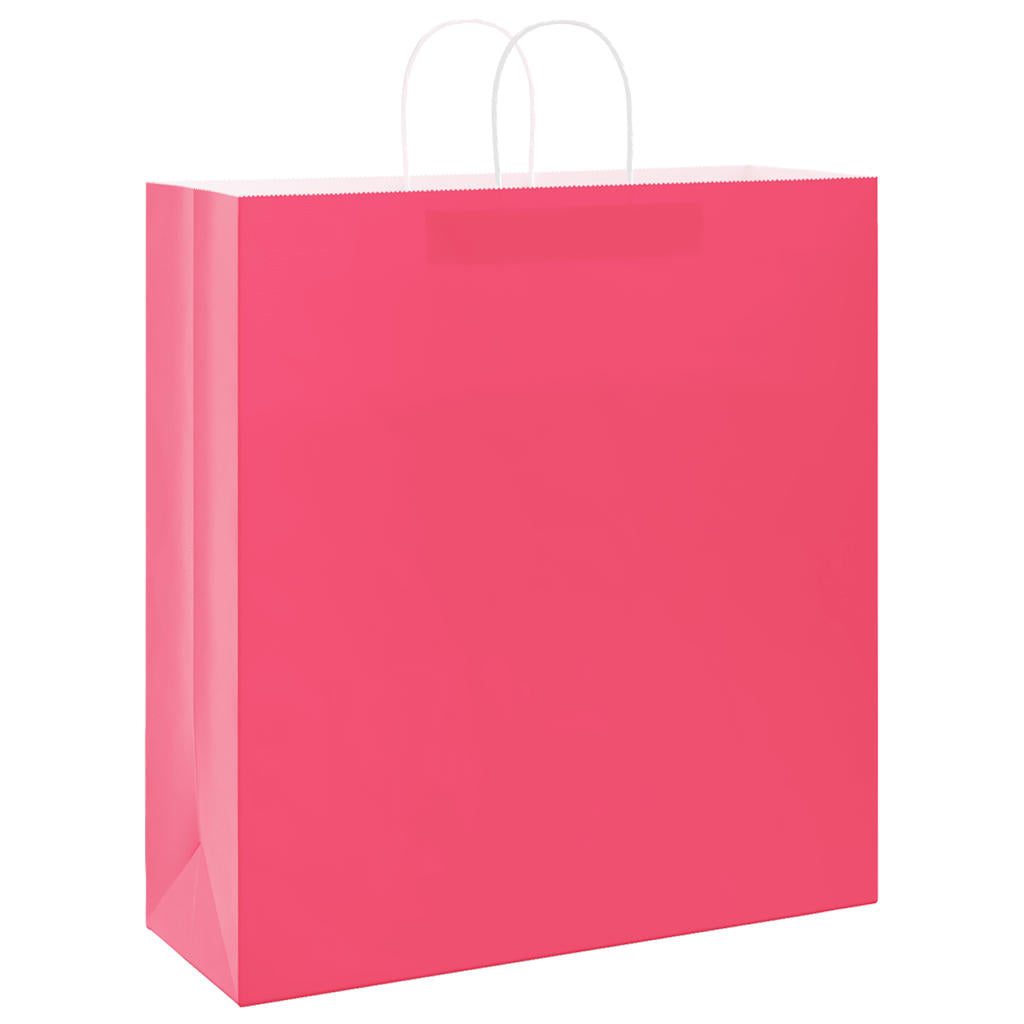 vidaXL Torby papierowe 50 szt. z uchwytami różowe 45x17x48 cm