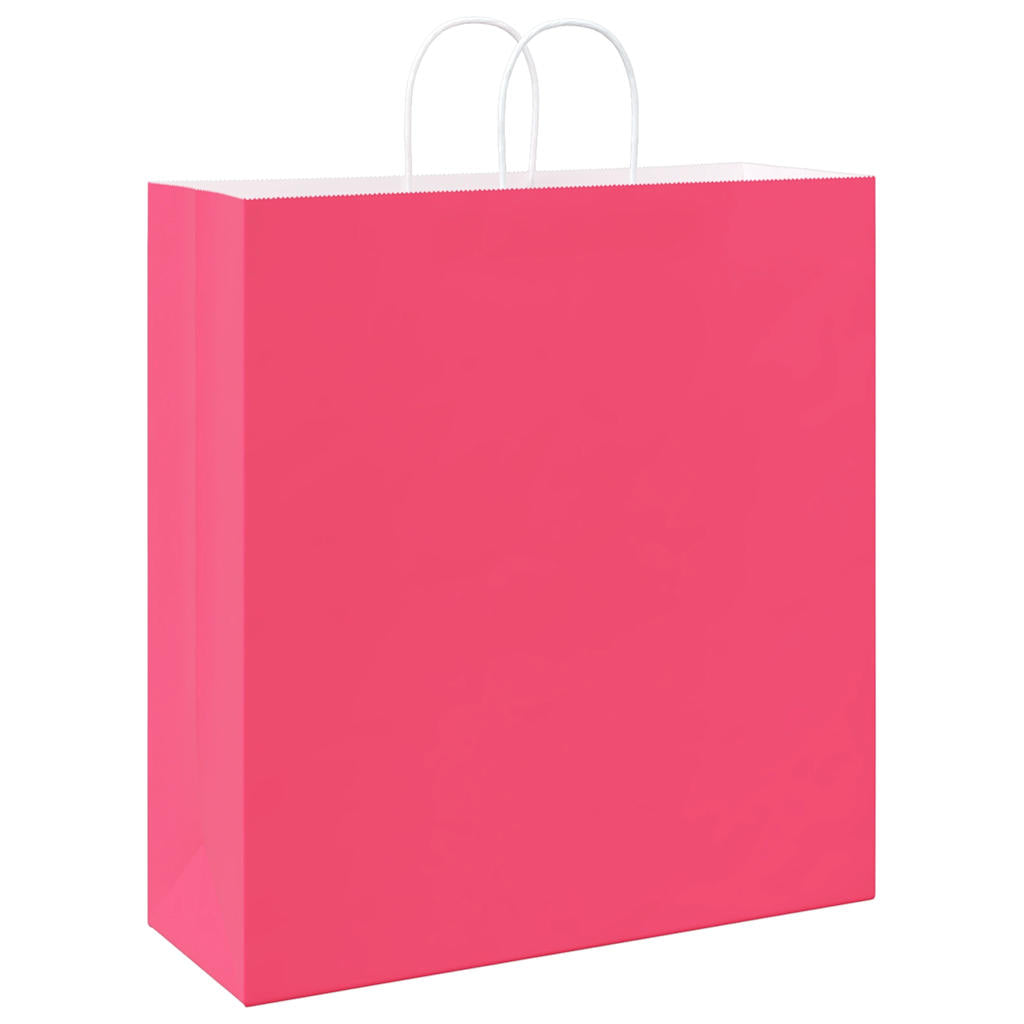 vidaXL Torby papierowe 50 szt. z uchwytami różowe 45x17x48 cm