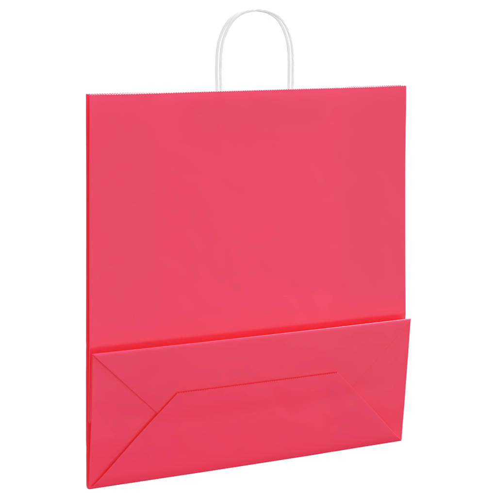 vidaXL Torby papierowe 50 szt. z uchwytami różowe 45x17x48 cm