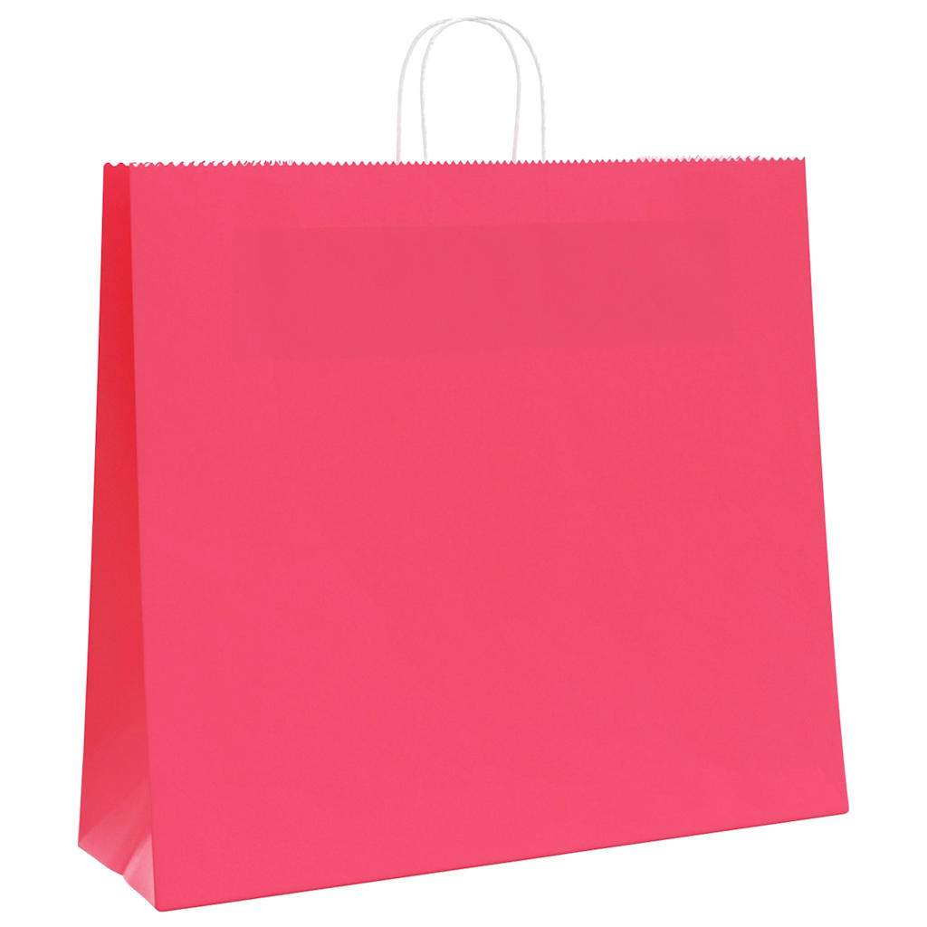 vidaXL Torby papierowe 50 szt. z uchwytami różowe 54x15x49 cm