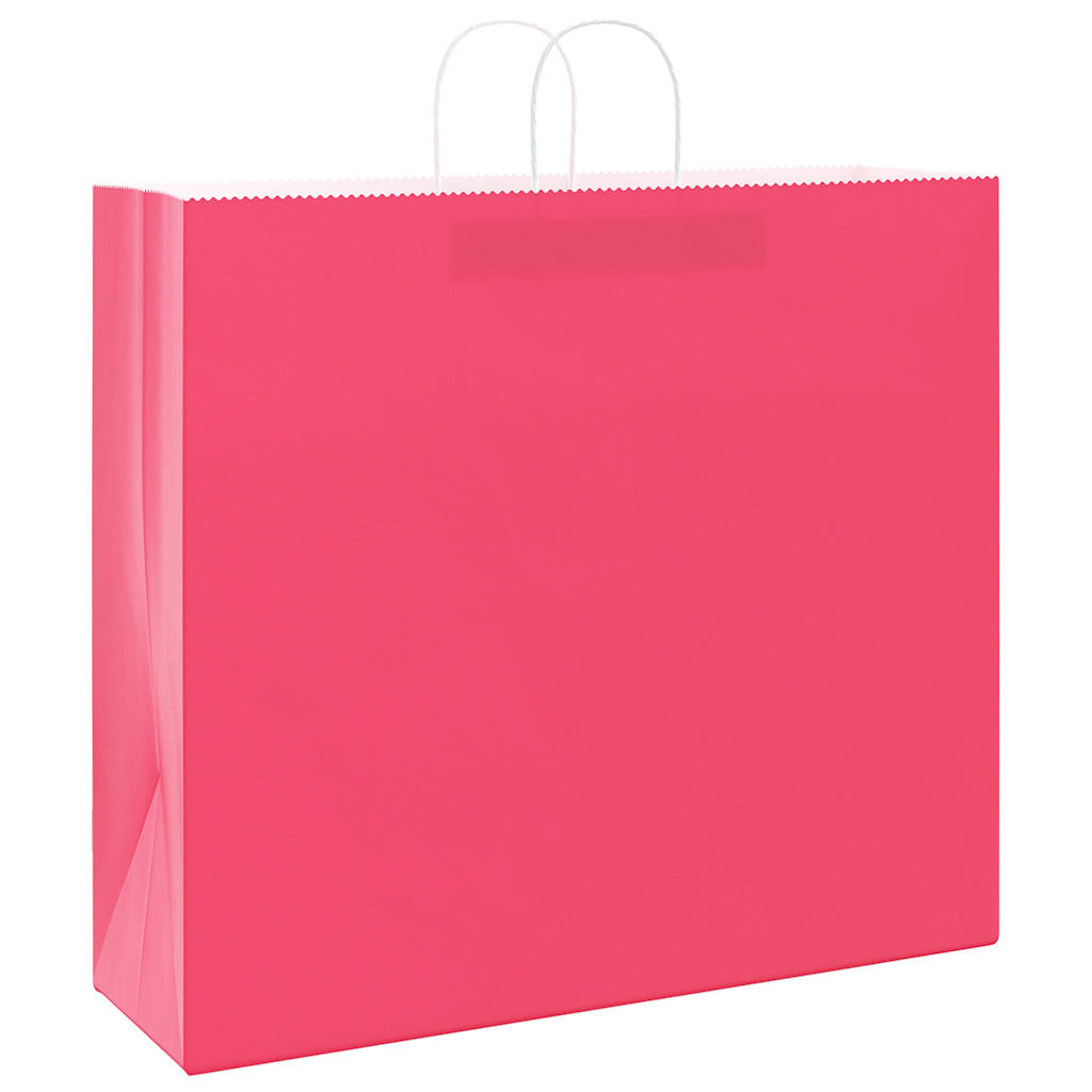 vidaXL Torby papierowe 50 szt. z uchwytami różowe 54x15x49 cm