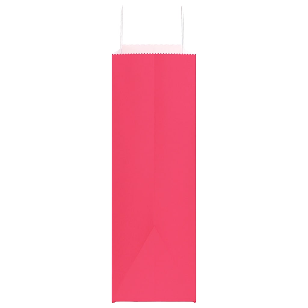 vidaXL Torby papierowe 50 szt. z uchwytami różowe 54x15x49 cm