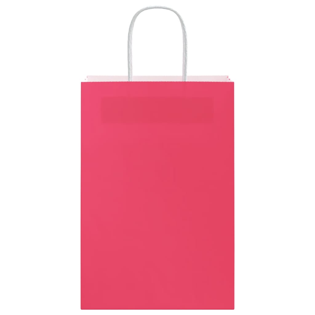 vidaXL Torby papierowe 250 szt. z uchwytami Różowe 21x11x31 cm