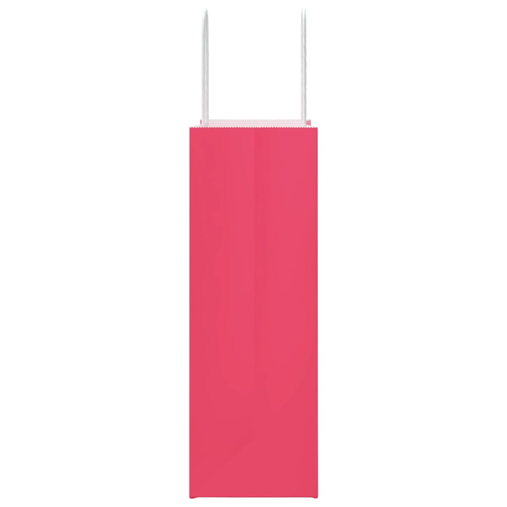 vidaXL Torby papierowe 250 szt. z uchwytami Różowe 21x11x31 cm