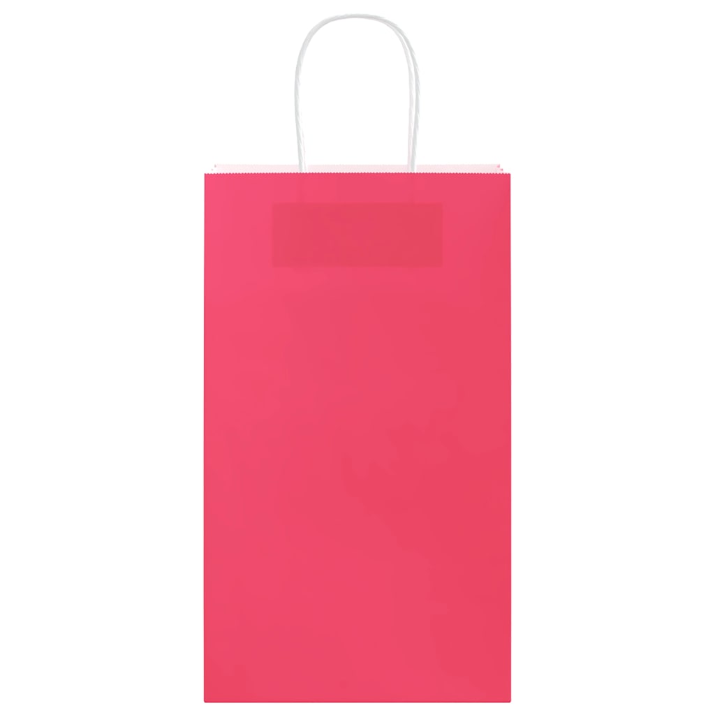 vidaXL Torby papierowe 250 szt. z uchwytami Różowe 21x11x36 cm