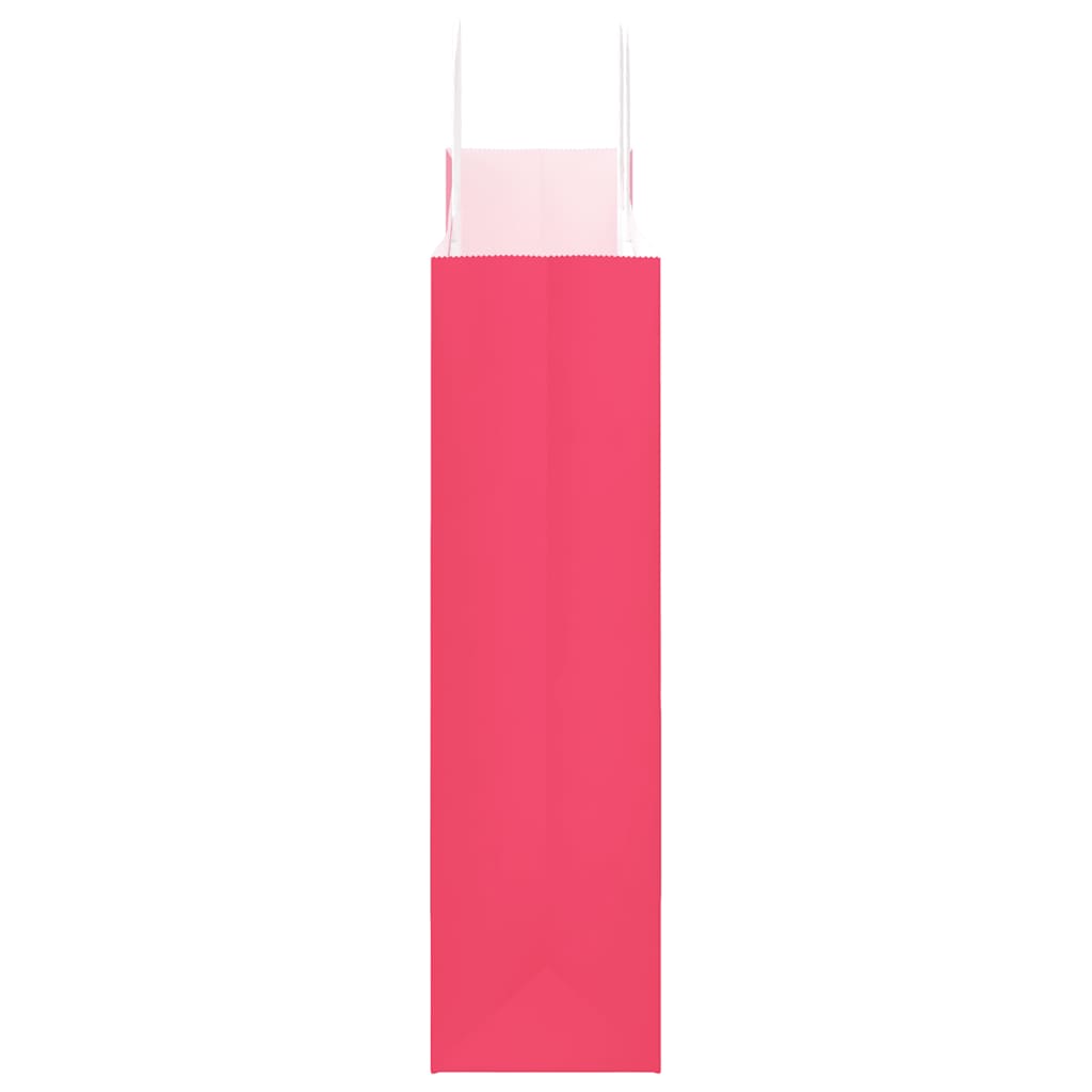 vidaXL Torby papierowe 250 szt. z uchwytami Różowe 32x12x42 cm