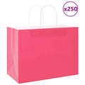 vidaXL Torby papierowe 250 szt. z uchwytami Różowe 32x17x25 cm
