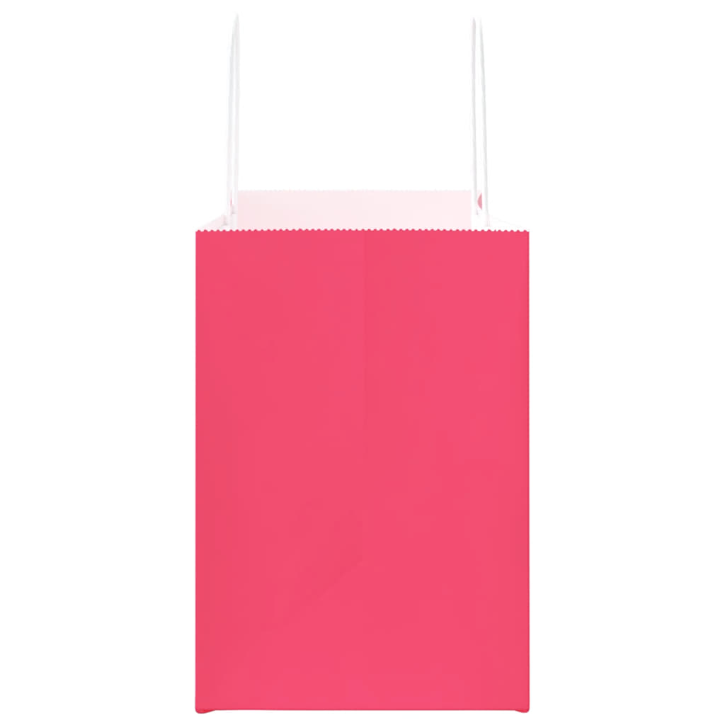 vidaXL Torby papierowe 250 szt. z uchwytami Różowe 32x17x25 cm