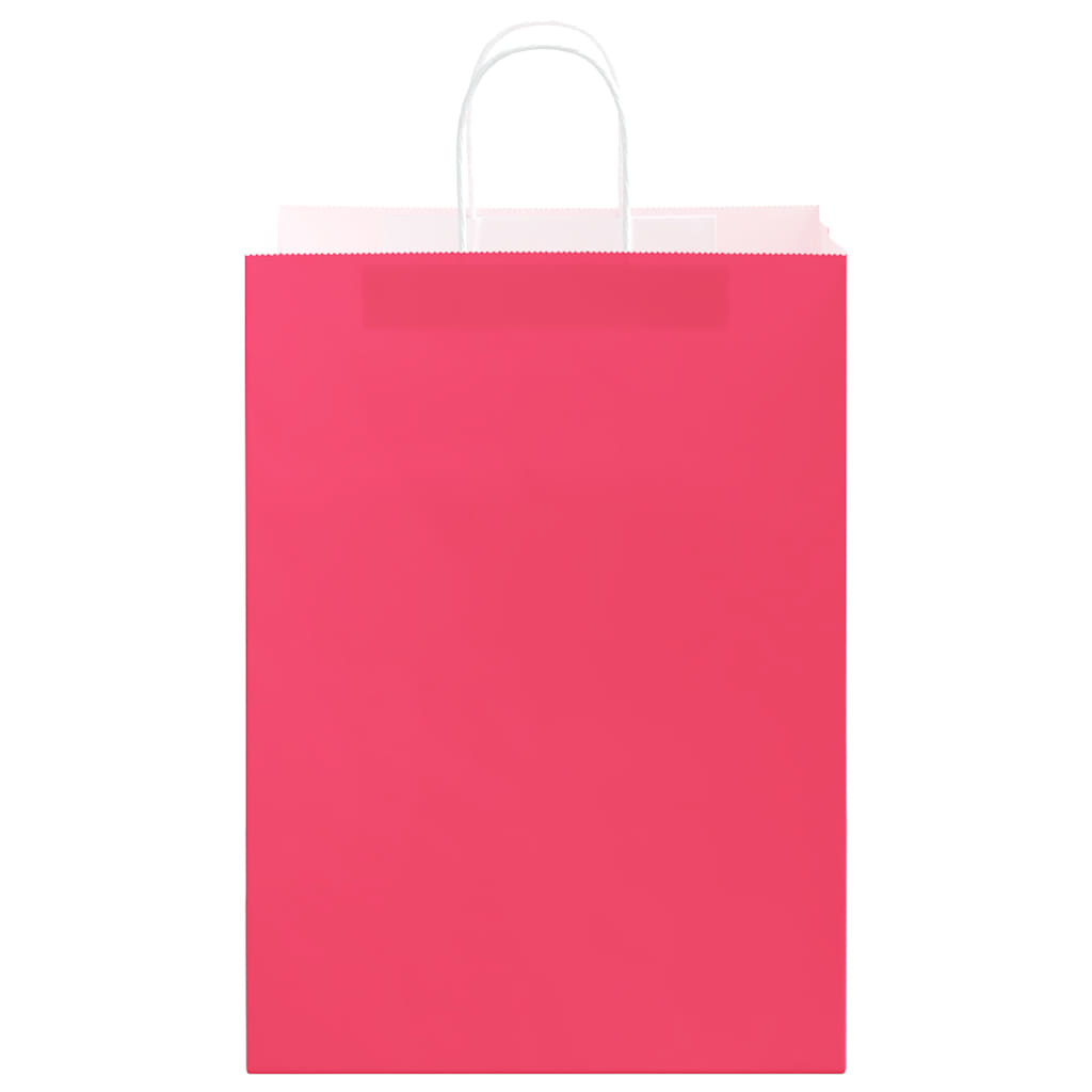 vidaXL Torby papierowe 250 szt. z uchwytami Różowe 32x17x44 cm