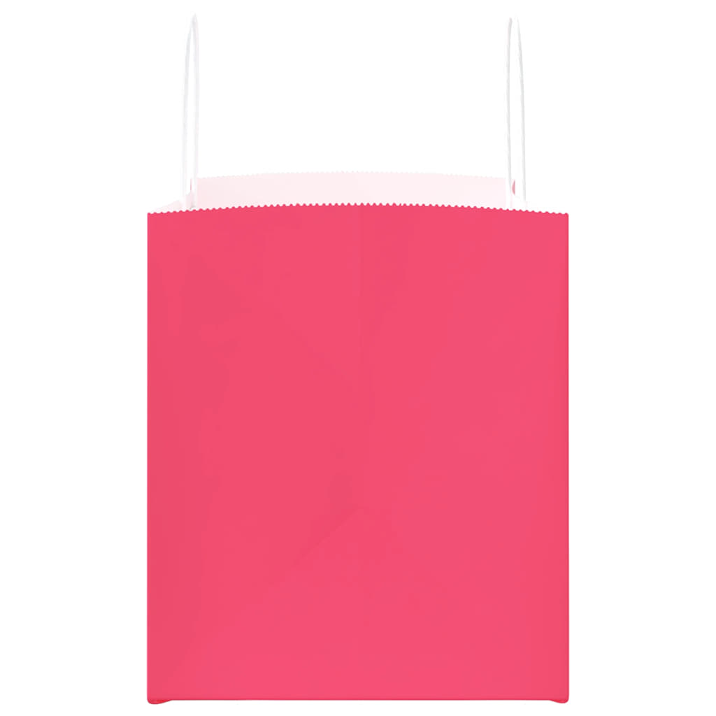 vidaXL Torby papierowe 250 szt. z uchwytami Różowe 32x22x24 cm