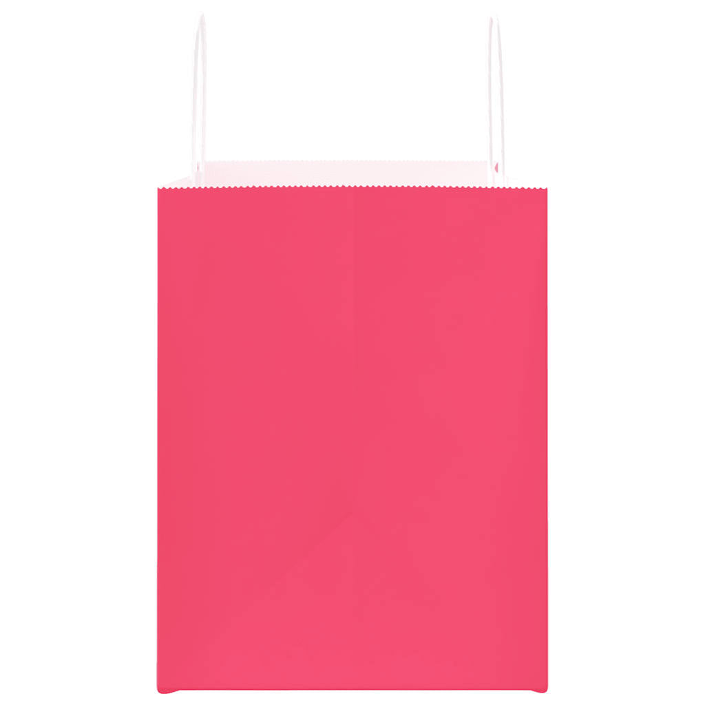 vidaXL Torby papierowe 250 szt. z uchwytami Różowe 32x22x28 cm