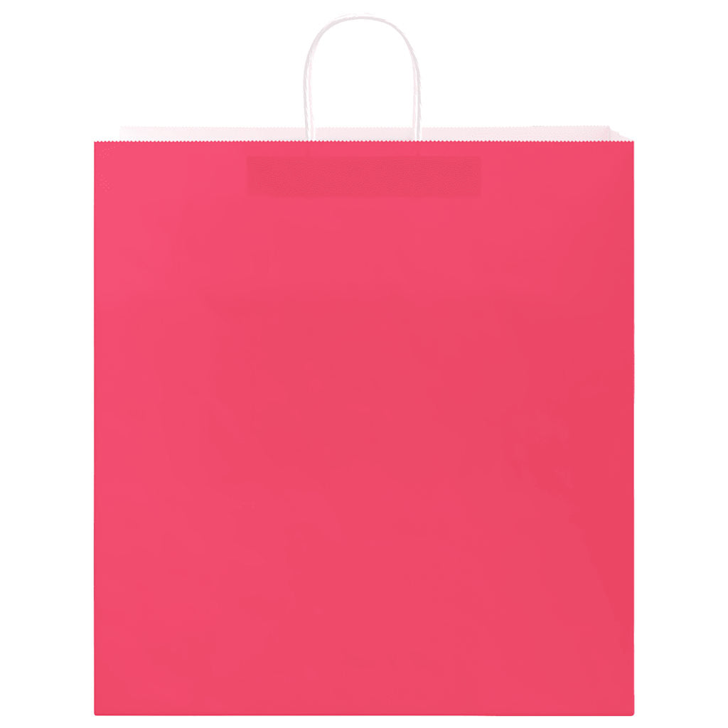 vidaXL Torby papierowe 250 szt. z uchwytami Różowe 45x17x48 cm
