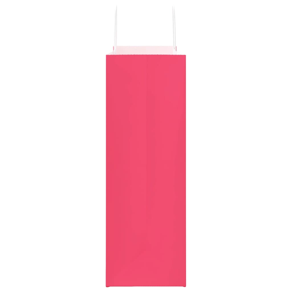 vidaXL Torby papierowe 250 szt. z uchwytami Różowe 45x17x48 cm