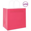 vidaXL Torby papierowe 250 szt. z uchwytami Różowe 54x15x49 cm