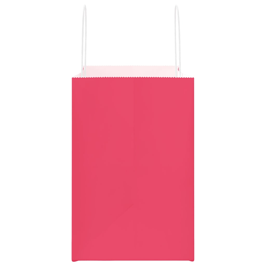 vidaXL Torby papierowe 250 szt. z uchwytami Różowe 54x15x49 cm