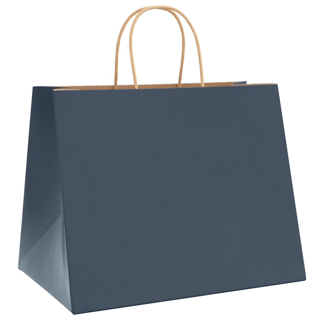 vidaXL Torby papierowe 250 szt. z uchwytami Niebieskie 32x22x24 cm