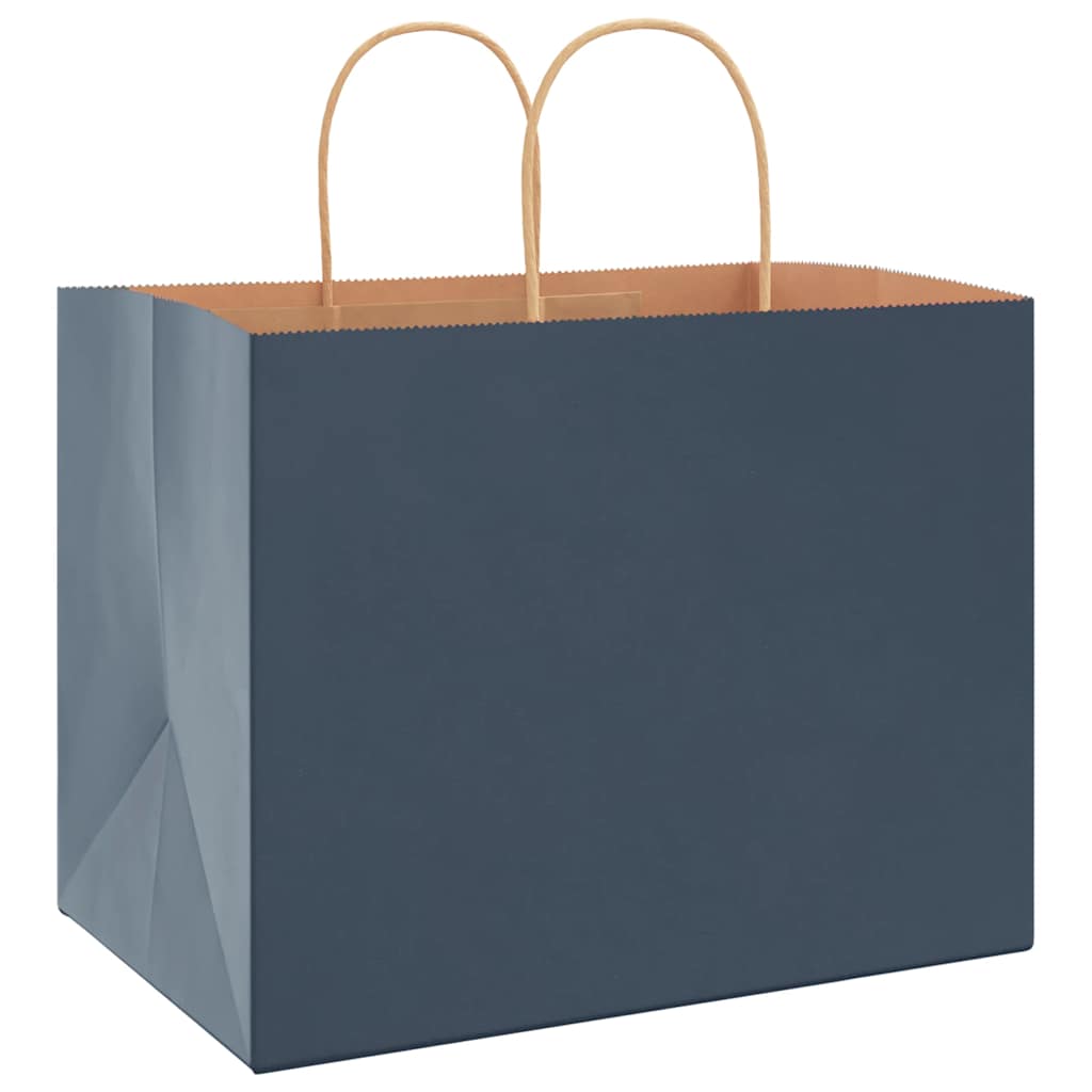 vidaXL Torby papierowe 250 szt. z uchwytami Niebieskie 32x22x24 cm