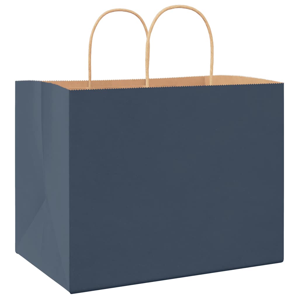 vidaXL Torby papierowe 250 szt. z uchwytami Niebieskie 32x22x24 cm