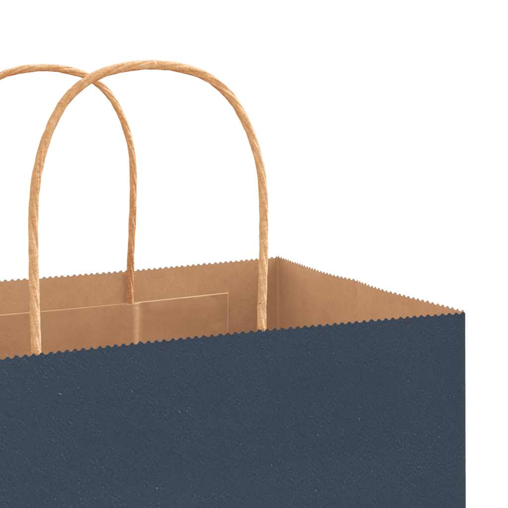 vidaXL Torby papierowe 250 szt. z uchwytami Niebieskie 32x22x24 cm