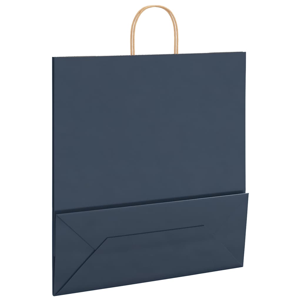 vidaXL Torby papierowe 250 szt. z uchwytami Niebieskie 45x17x48 cm