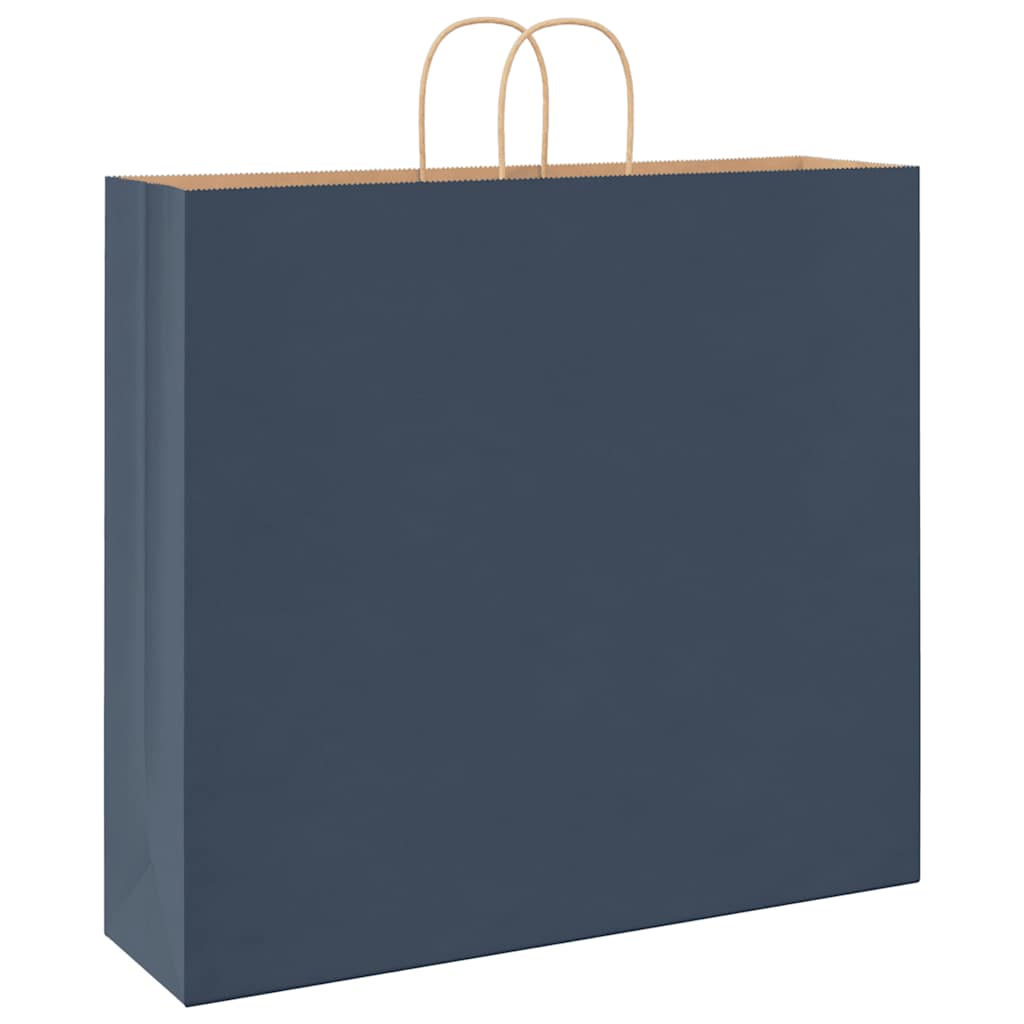 vidaXL Torby papierowe 250 szt. z uchwytami Niebieskie 54x15x49 cm