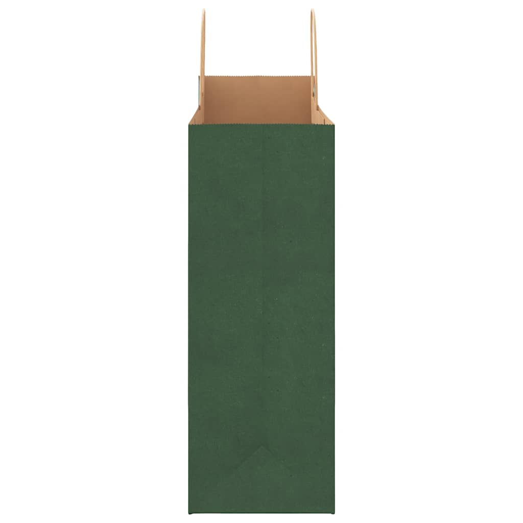 vidaXL Torby papierowe 250 szt. z uchwytami zielone 32x17x44 cm
