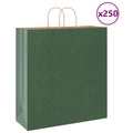 vidaXL Torby papierowe 250 szt. z uchwytami zielone 45x17x48 cm