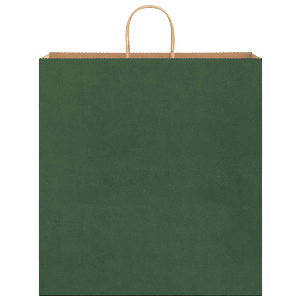 vidaXL Torby papierowe 250 szt. z uchwytami zielone 45x17x48 cm