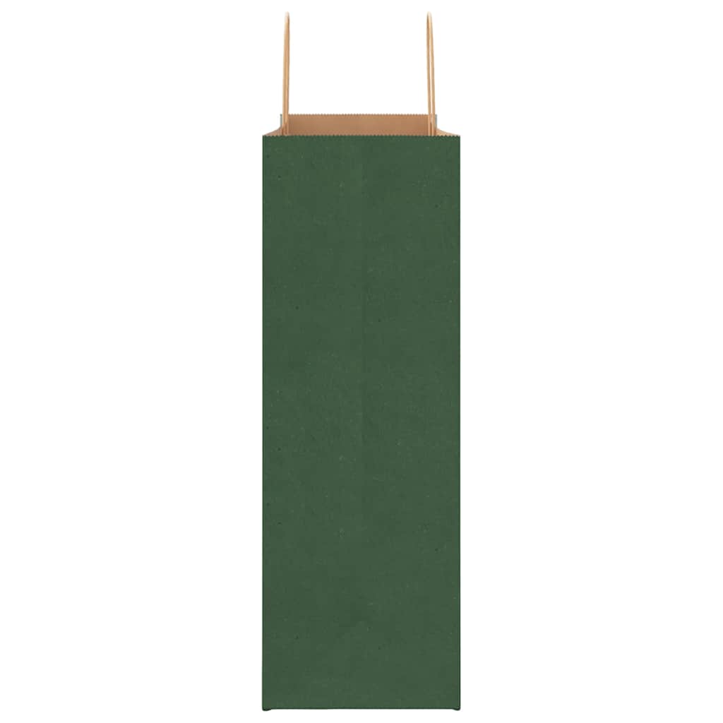 vidaXL Torby papierowe 250 szt. z uchwytami zielone 45x17x48 cm