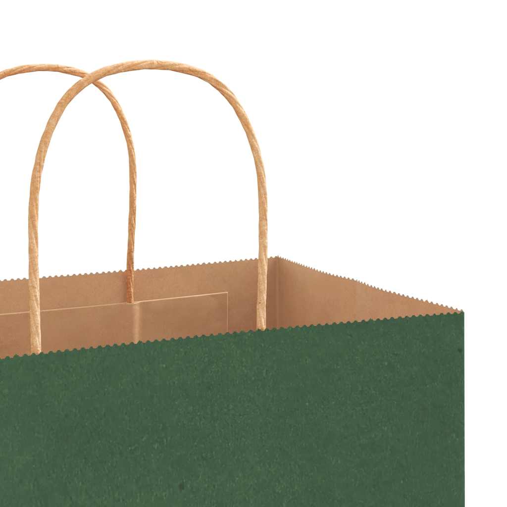 vidaXL Torby papierowe 250 szt. z uchwytami zielone 45x17x48 cm