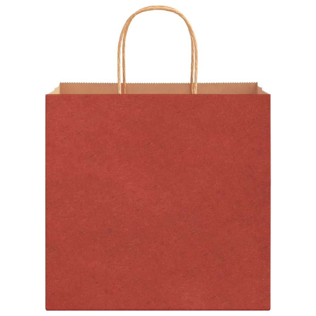 vidaXL Torby papierowe 250 szt. z uchwytami czerwone 26x17x25 cm