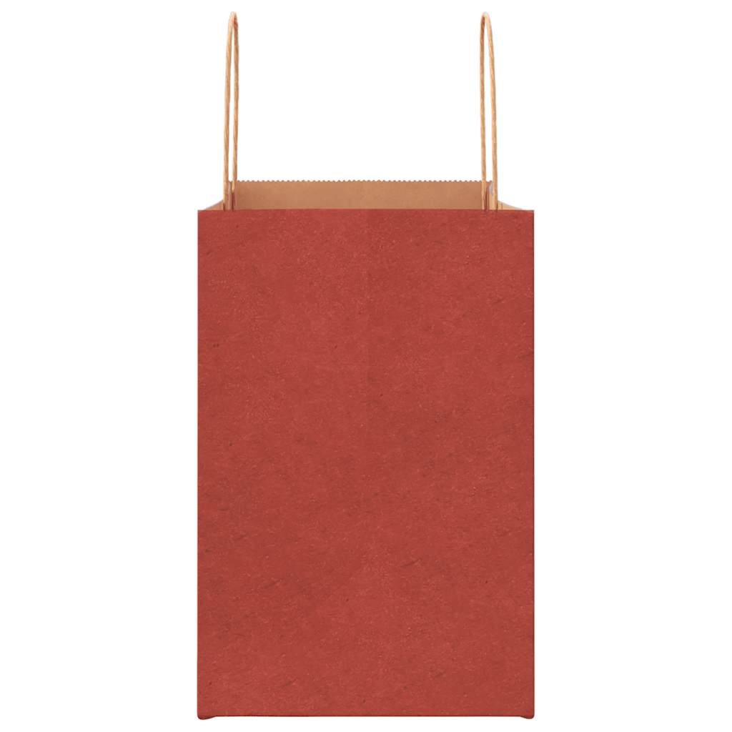 vidaXL Torby papierowe 250 szt. z uchwytami czerwone 26x17x25 cm