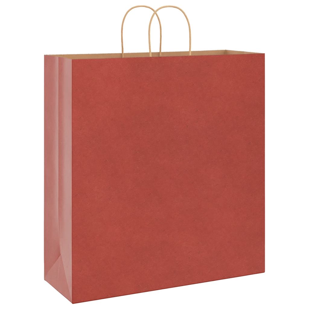 vidaXL Torby papierowe 250 szt. z uchwytami czerwone 45x17x48 cm