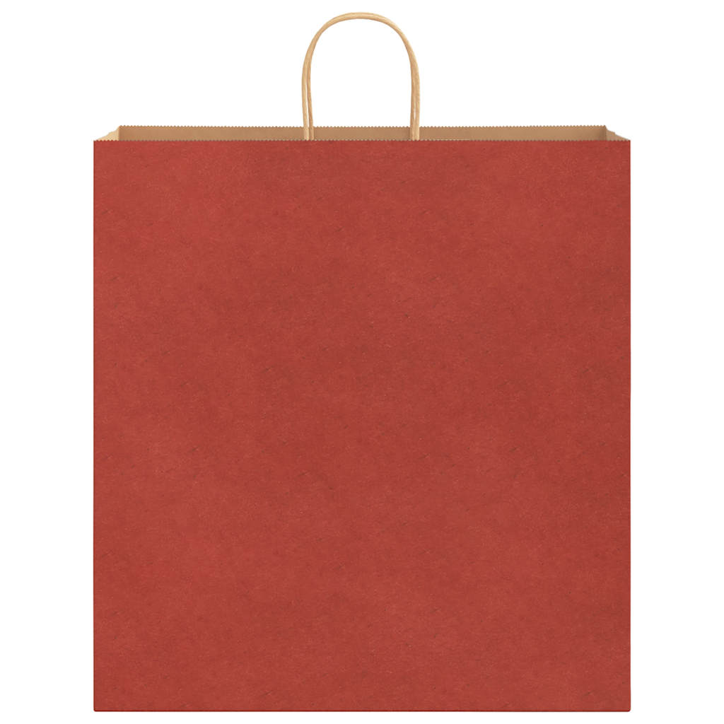 vidaXL Torby papierowe 250 szt. z uchwytami czerwone 45x17x48 cm