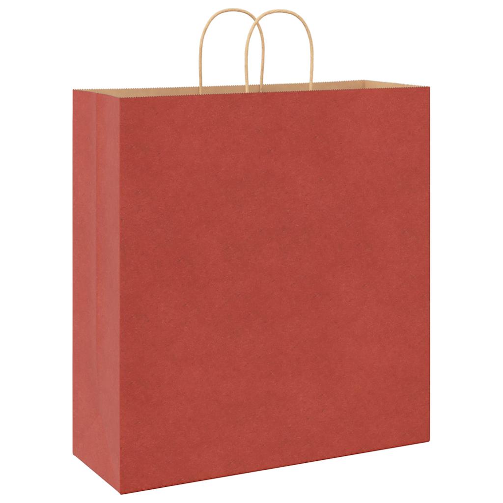 vidaXL Torby papierowe 250 szt. z uchwytami czerwone 45x17x48 cm