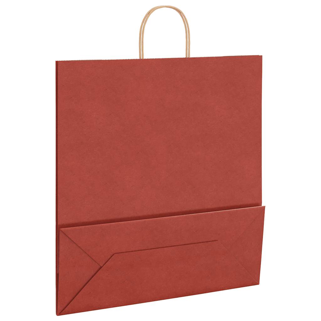 vidaXL Torby papierowe 250 szt. z uchwytami czerwone 45x17x48 cm