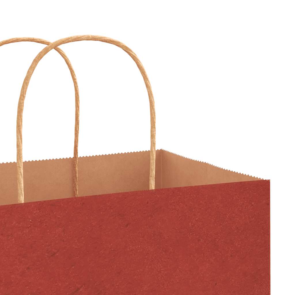 vidaXL Torby papierowe 250 szt. z uchwytami czerwone 45x17x48 cm