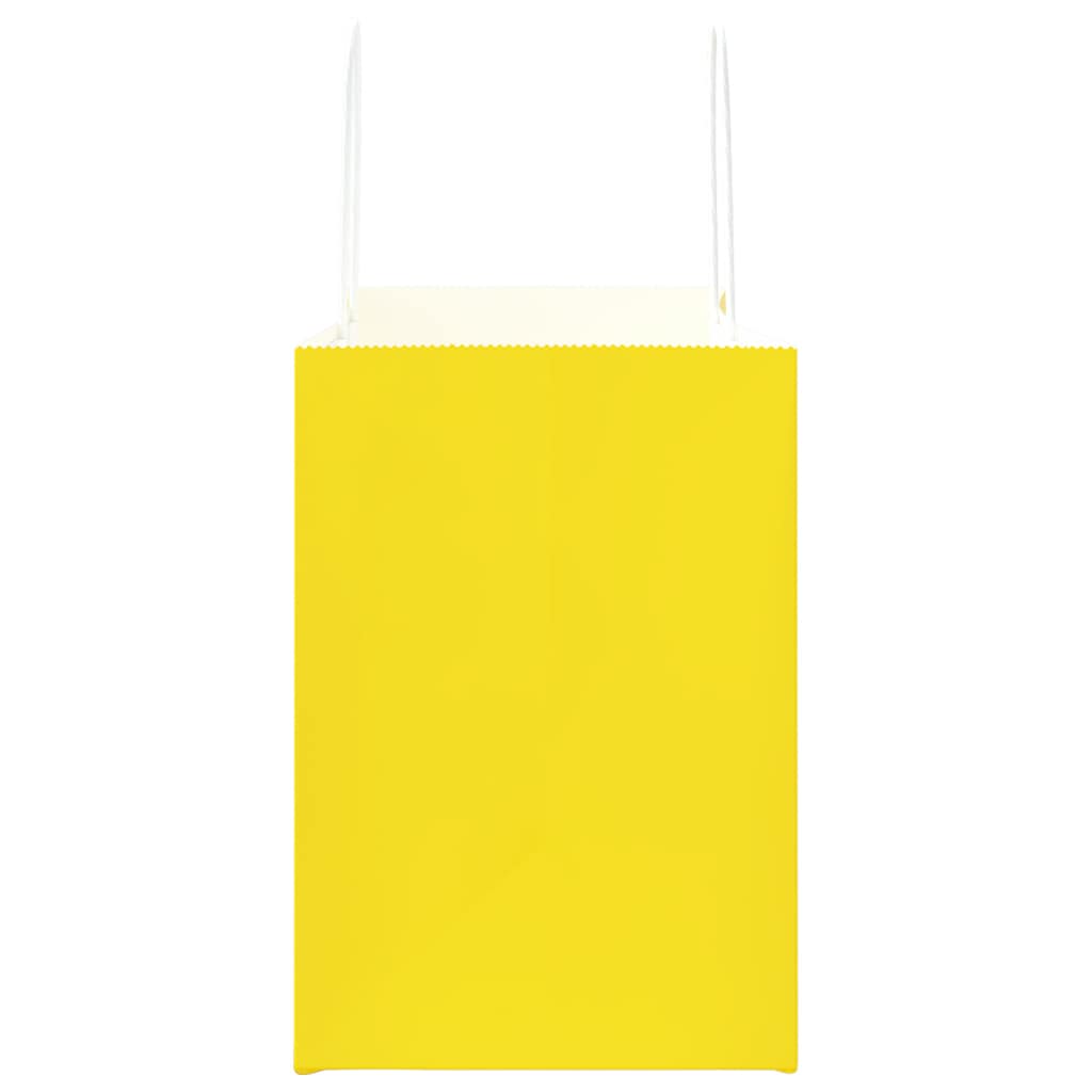vidaXL Torby papierowe 50 szt. z uchwytami żółte 32x17x25 cm