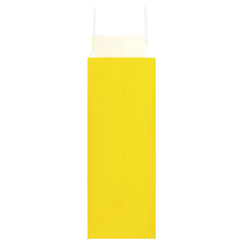 vidaXL Torby papierowe 50 szt. z uchwytami żółte 32x17x44 cm