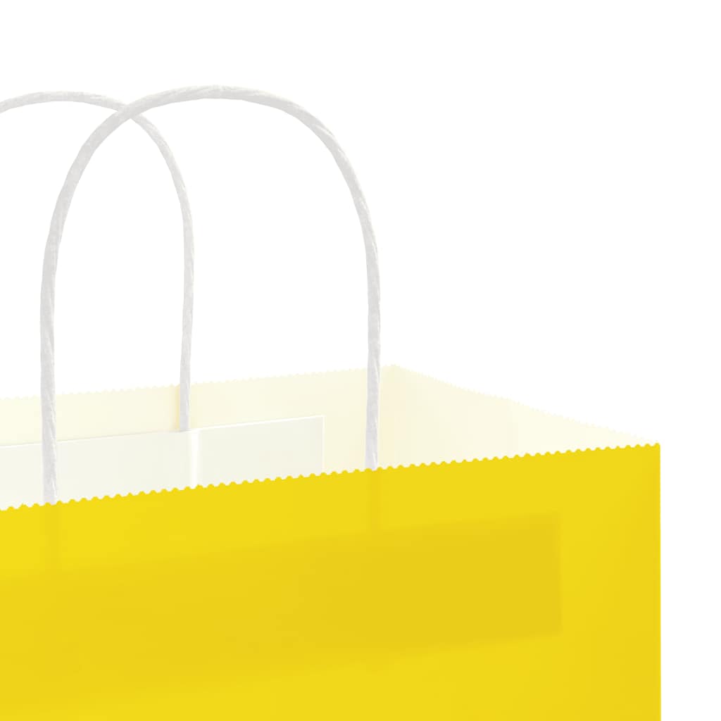 vidaXL Torby papierowe 50 szt. z uchwytami żółte 32x17x44 cm