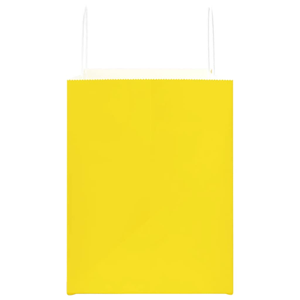 vidaXL Torby papierowe 50 szt. z uchwytami żółte 32x22x28 cm