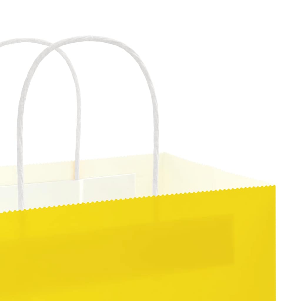 vidaXL Torby papierowe 50 szt. z uchwytami żółte 45x17x48 cm